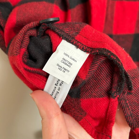Madewell Flannel Bedtime Pajamas Red Buffalo Check - Picture 10 of 11